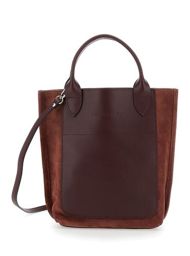 Cabas Handbag With Logo Lettering On The Front In Leather Woman - Longchamp - Modalova