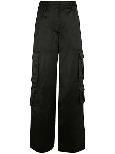 Black Satin Cargo Trouser - self-portrait - Modalova