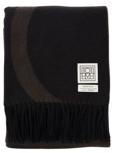 Brown Scarf With Jacquard Logo In Wool Woman - Totême - Modalova