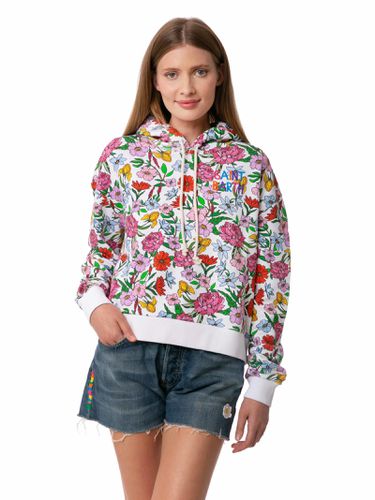 Cotton Hoodie With Flower Print - MC2 Saint Barth - Modalova