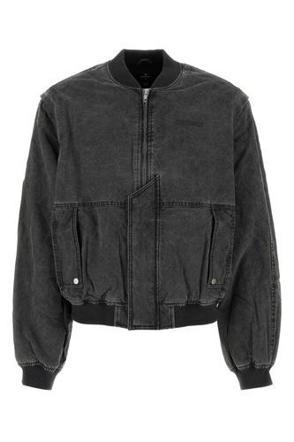 Black Canvas Inset Sleeve Padded Bomber Jacket - REPRESENT - Modalova