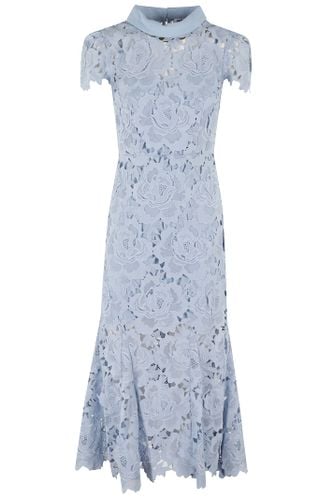 Flower Lace Contrast Collar Midi Dress - self-portrait - Modalova