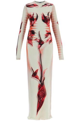 Long Dress Flower Body Morphing Pink Floral Slim - Jean Paul Gaultier - Modalova