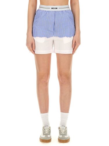 MSGM Shorts With Logo Band - MSGM - Modalova