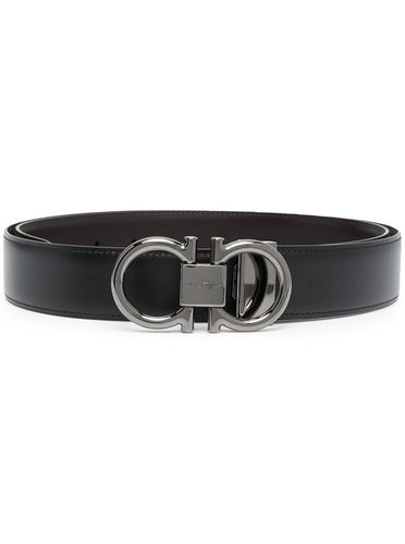 And Brown Reversible Belt With Gancini Detail In Smooth Leather Man - Ferragamo - Modalova