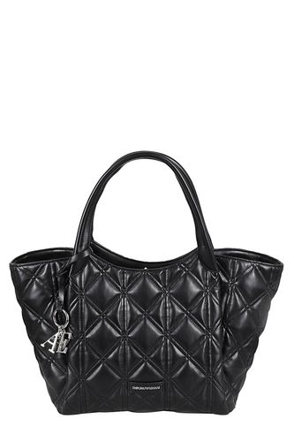 Diamond-quilted Logo Charm Tote Bag - Emporio Armani - Modalova