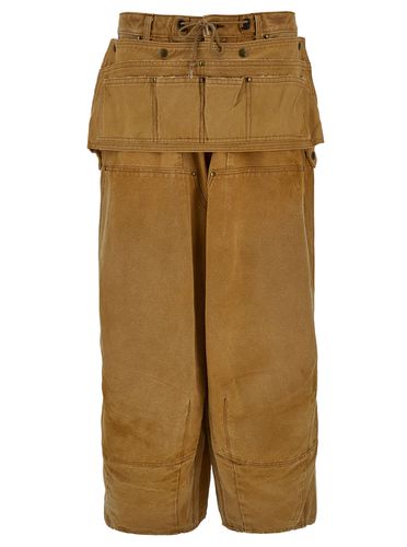 Beige Jeans With Apron Detail And Logo Patch In Cotton Denim Man - Needles - Modalova