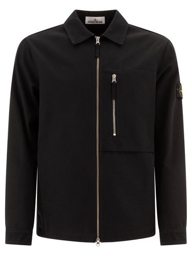 Compass-badge Zipped Shirt Jacket - Stone Island - Modalova