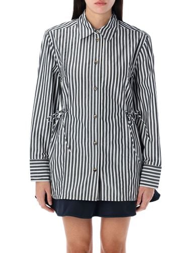 Ganni Stripe Tie String Shirt - Ganni - Modalova