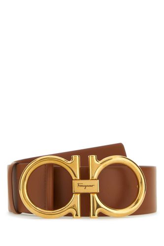 Brown Leather Gancini Belt - Ferragamo - Modalova