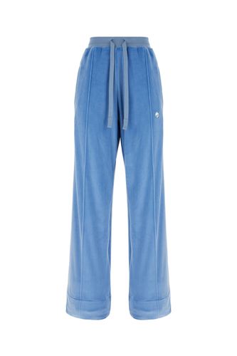 Palm Angels Light Blue Velvet Pants - Palm Angels - Modalova