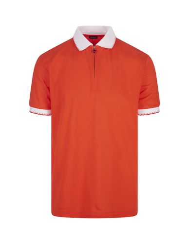 Piqué Polo Shirt With Zip - Kiton - Modalova