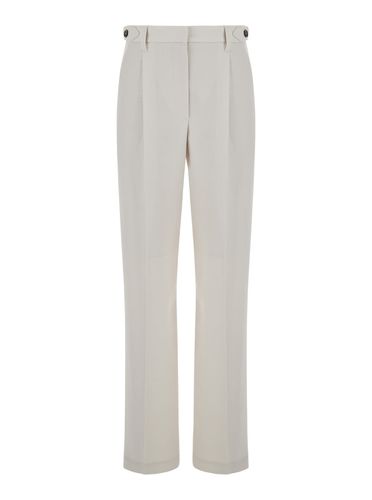 Whitepants With Belt Loops In Wool Woman - Brunello Cucinelli - Modalova