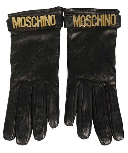 Moschino Leather Gloves - Moschino - Modalova