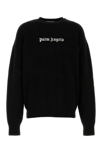 Black Stretch Wool Blend Sweater - Palm Angels - Modalova