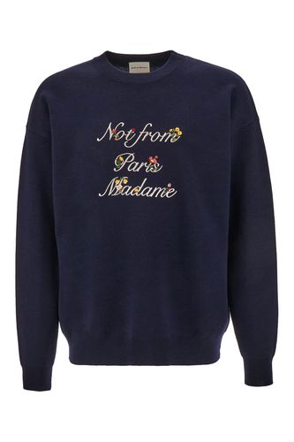 Dark Blue Wool Oversize Sweater - Drôle de Monsieur - Modalova