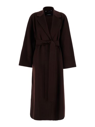 Agata Bordeaux Coat With Matching Belt In Wool Woman - Max Mara The Cube - Modalova