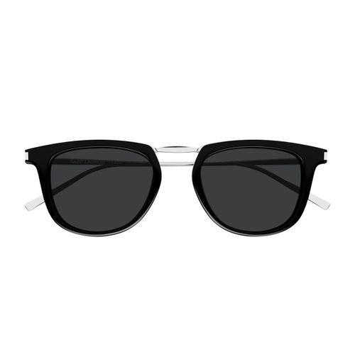 Saint Laurent Sl 753 Linea Corner Angle 001 Black Silver Black Sunglasses - Saint Laurent Eyewear - Modalova