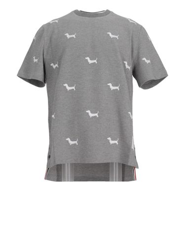 Dog-embroidered Crewneck T-shirt - Thom Browne - Modalova