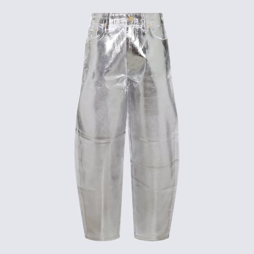 Ganni Silver Cotton Jeans - Ganni - Modalova
