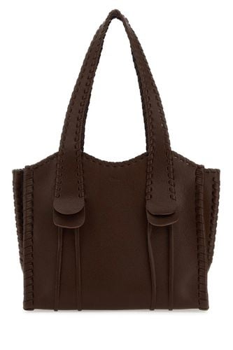 Chocolate Leather Medium Mony Shopping Bag - Chloé - Modalova