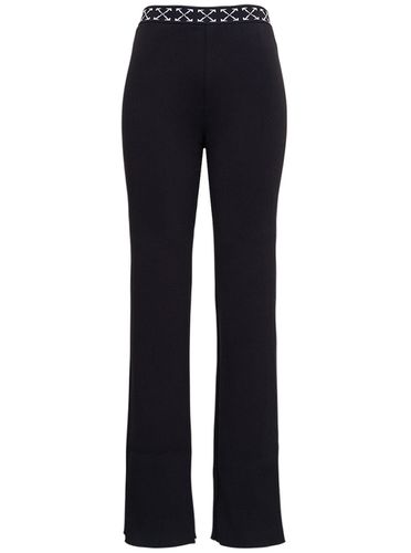 Black Stretch Fabric Pants With Logo Band - Off-White - Modalova