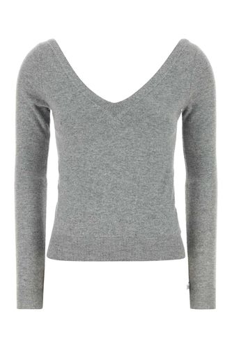 Melange Grey Cashmere Sweater - Saint Laurent - Modalova