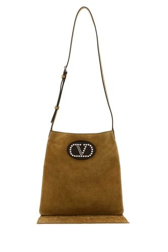 Beige Suede Nellcã´te Crossbody Bag - Valentino Garavani - Modalova