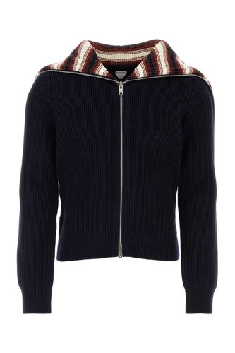 Navy Blue Cotton Cardigan - Bottega Veneta - Modalova