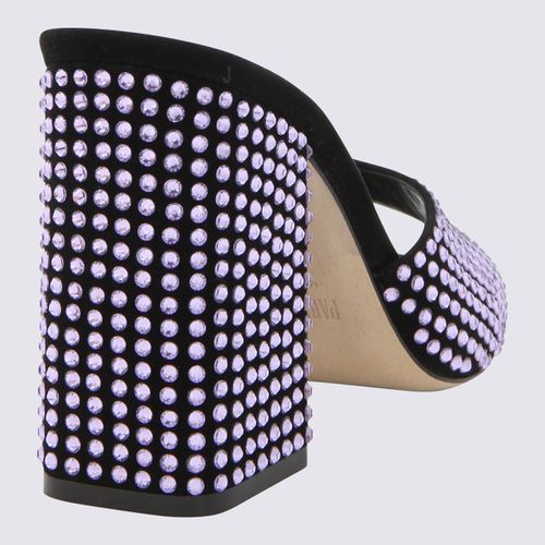 Black And Violet Leather Mules - Paris Texas - Modalova