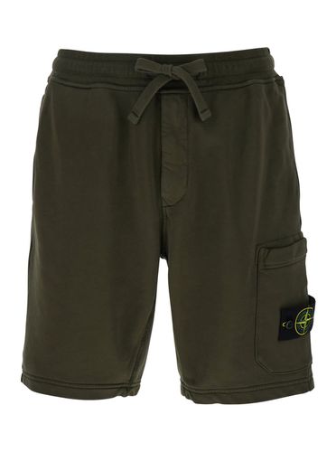 Shorts With Elastic Drawstring Waist And Logo Patch On The Front In Cotton Man - Stone Island - Modalova