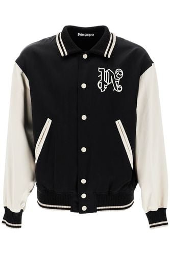 Gothic Logo Varsity Bomber Jacket - Palm Angels - Modalova