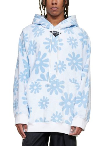 Flower Print Drawstring Hoodie - Prada - Modalova