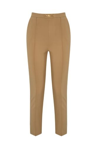 Technical Fabric Trousers With Horsebit - Elisabetta Franchi - Modalova