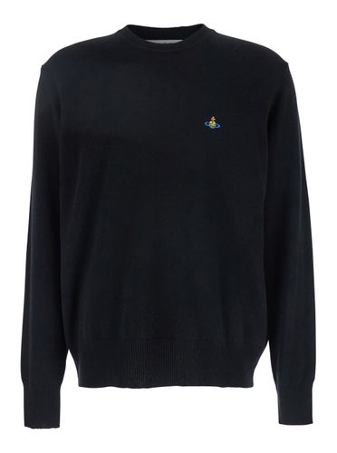 Alex Crewneck Sweater With Orb Logo Detail On The Front In Wool And Cashmere Woman - Vivienne Westwood - Modalova