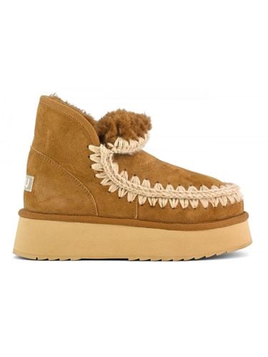 Mini Eskimo Platform Boot In Cognac Suede - Mou - Modalova