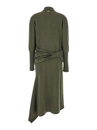 Dress With Asymmetric Panel In Wool And Cashmere Woman - Ferragamo - Modalova