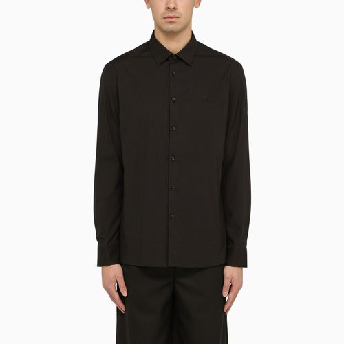 Burberry Black Stretch Cotton Shirt - Burberry - Modalova
