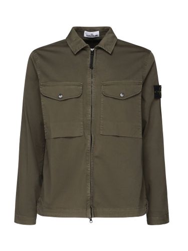 Logo Patch Zip-up Overshirt - Stone Island - Modalova