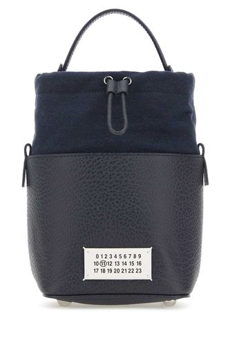 Anthracite Leather And Canvas Mini 5ac Bucket Bag - Maison Margiela - Modalova