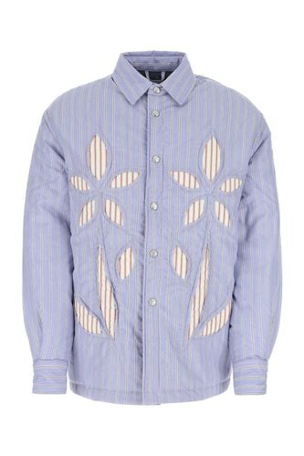 Embroidered Cotton Blend Padded Jacket - Bluemarble - Modalova