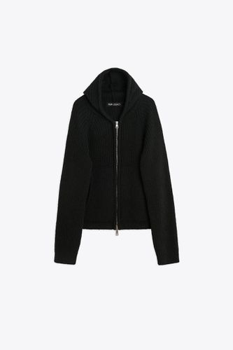 Level Hood Black rib knitted hooded cardigan with zip - Level Hood - Our Legacy - Modalova