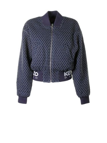 Sashiko Stitch Embroidered Zipped Bomber Jacket - Kenzo - Modalova