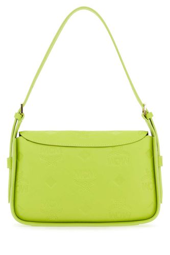 Acid Green Nappa Leather Small Aren Shoulder Bag - MCM - Modalova