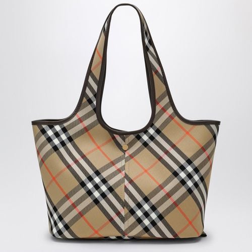 Beige Check Pattern Small Tote Bag - Burberry - Modalova