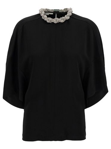 Crewneck T-shirt With Crystal Chain - Stella McCartney - Modalova