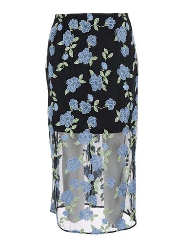 Pencil Skirt With Mesh Panels And All-over Floral Motif In Tech Fabric Woman - Rotate by Birger Christensen - Modalova