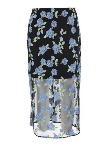 Pencil Skirt With Mesh Panels And All-over Floral Motif In Tech Fabric - Rotate by Birger Christensen - Modalova