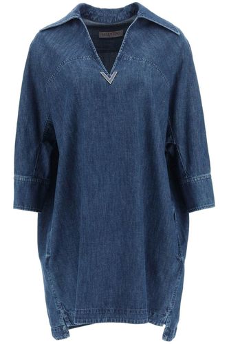 Long-sleeved Denim Shirt - Valentino Garavani - Modalova