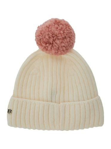 Tiana Beanie With Pompom And Logo Plaque On The Front In Wool And Cashmere Blend Woman - Helen Kaminski - Modalova